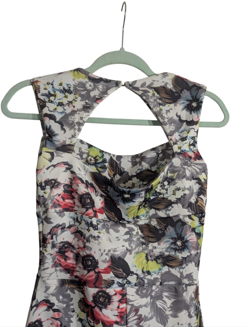 Boohoo Floral Bodycon Midi Dress Cutout Back UK 10 / US 6 - Picture 5 of 11